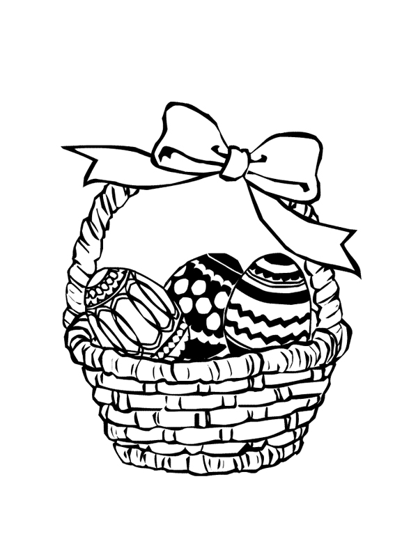 coloriage oeufs de paques dans panier